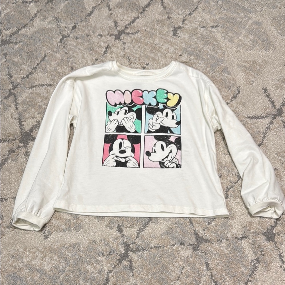 Disney Mickey Kids Long Sleeve Shirt - White